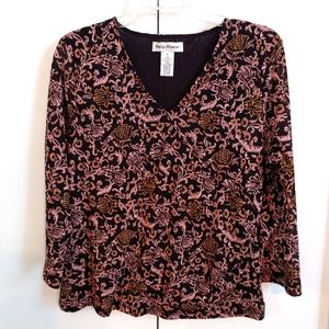 Rena Rowan Top - Black and Pink - Size XL